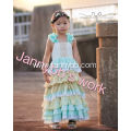 Kids Girls Green Doll Cake Dress